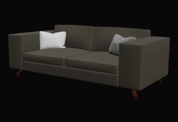 Sofa w konfiguratorze 3D, Tkanina grafitowa