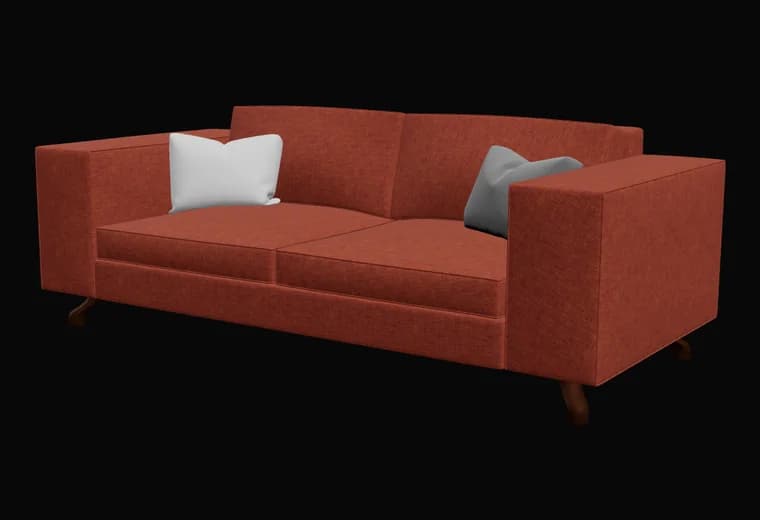 Sofa w konfiguratorze 3D, Tkanina rdzawa