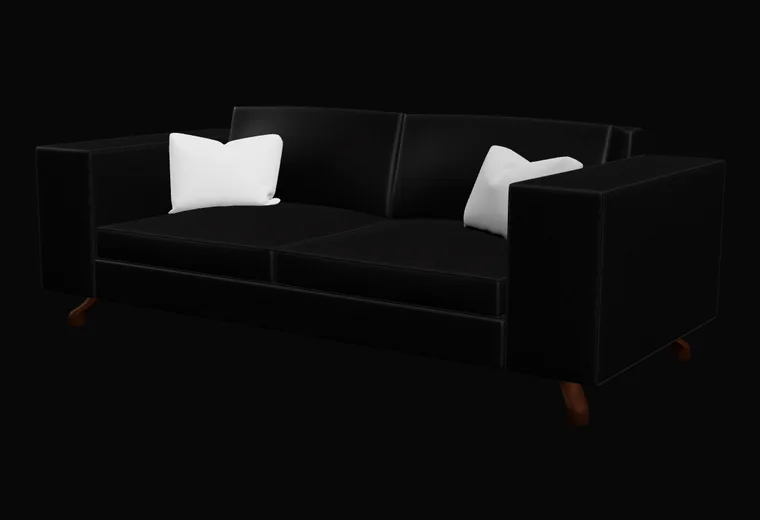 Sofa w konfiguratorze 3D, Skóra czarna